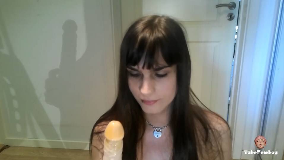 Drooling Trans Messy Dildo Blowjob – No Sound