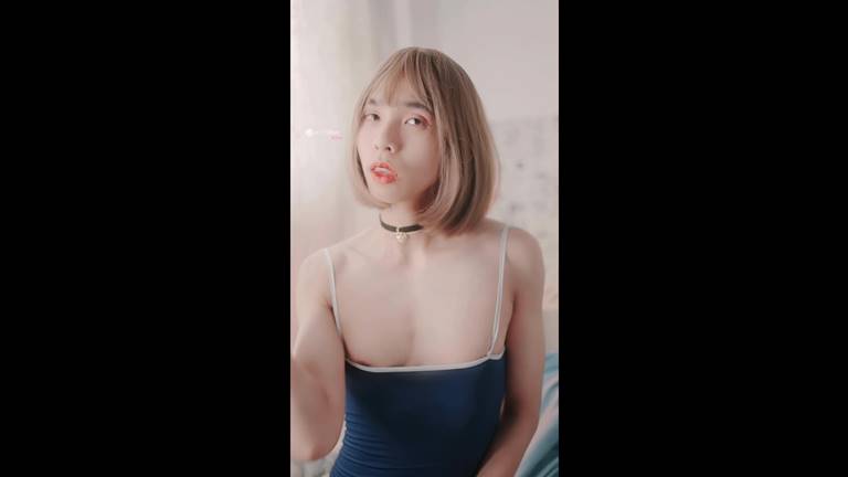 Asian Femboy Cums in Swimsuit